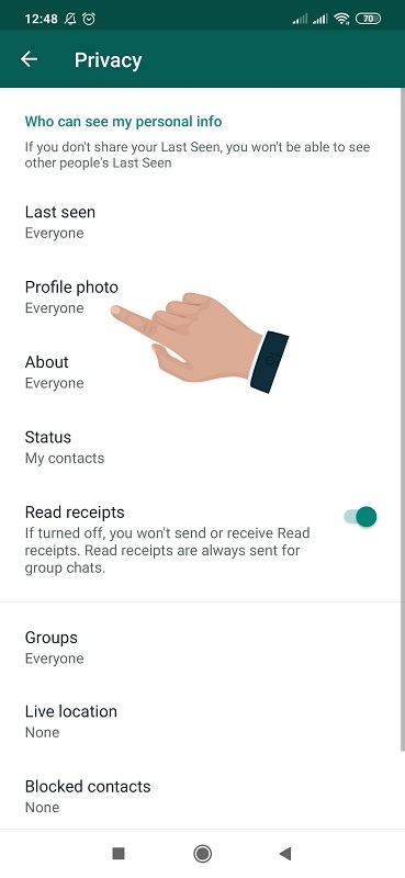 آموزش مخفی کردن عکس پروفایل واتساپ از دید مخاطبین و سایر کاربران