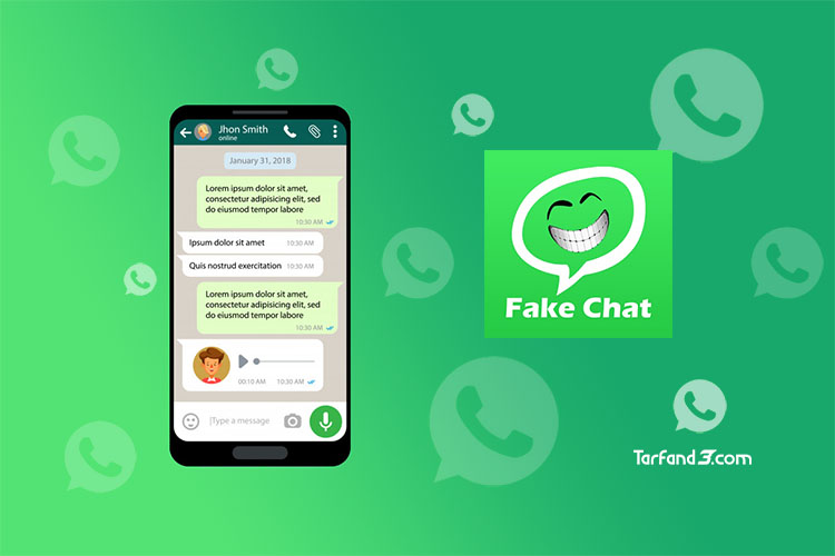 آموزش ساخت فیک چت از صفحه چت شخصی واتساپ با برنامه Fake Chat Maker