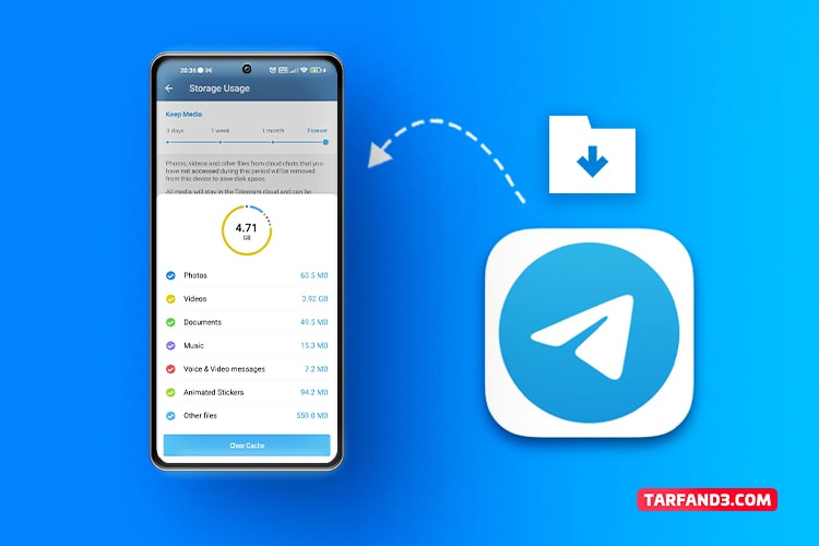آموزش خالی کردن حافظه گوشی با حذف اطلاعات اضافه تلگرام - Telegram