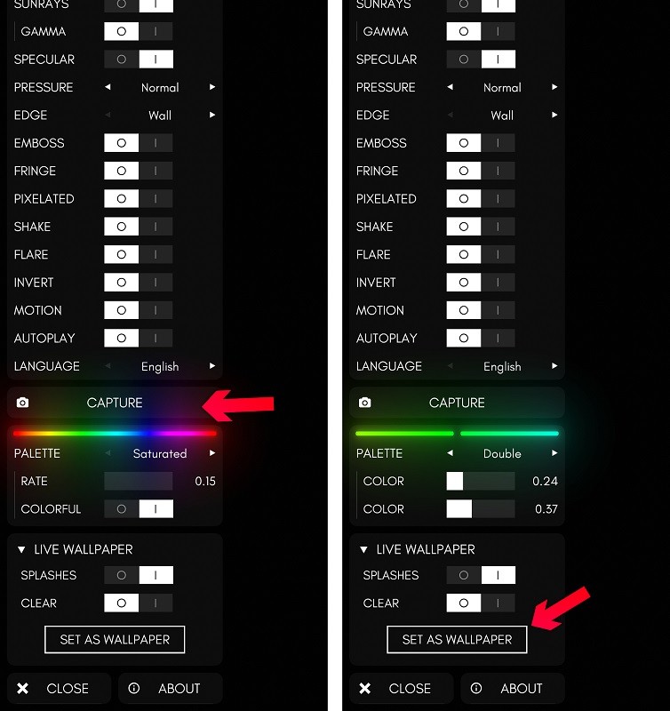 معرفی و دانلود برنامه رنگ های جادویی روی صفحه نمایش گوشی - Fluid