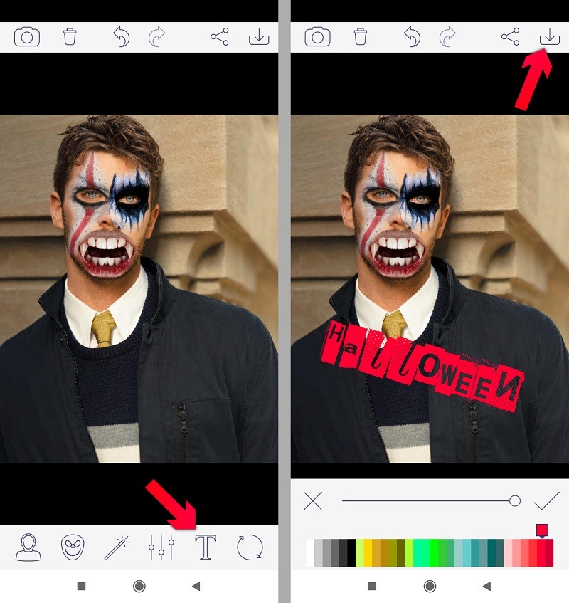 آموزش اضافه کردن افکت هالووین به عکس ها با برنامه Halloween makeup
