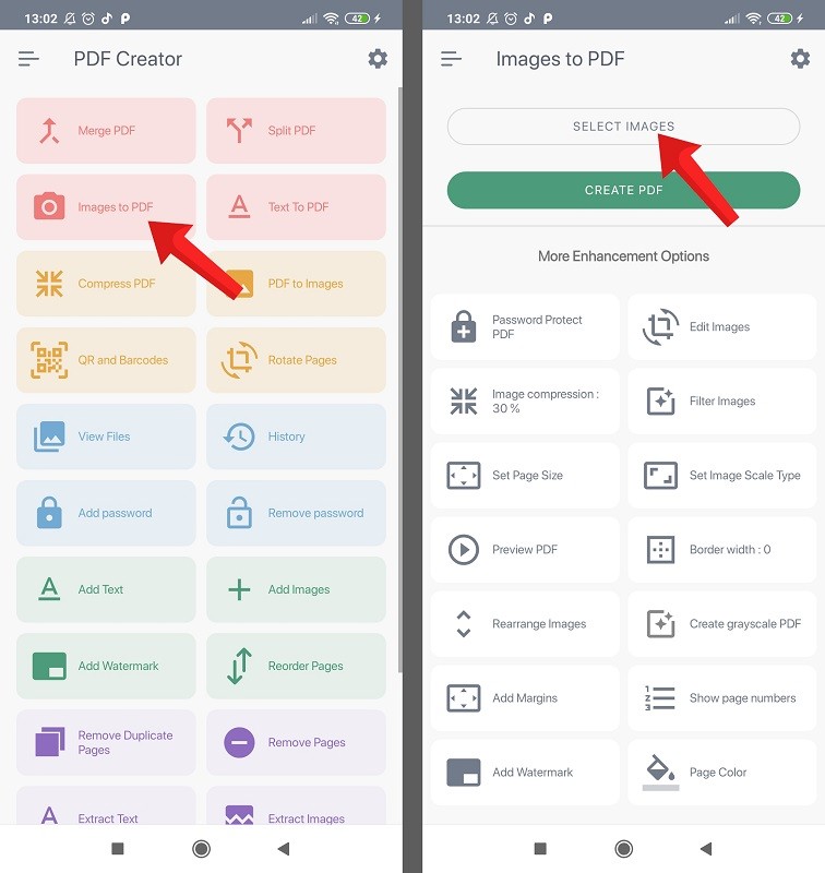آموزش تبدیل عکس و متن به پی دی اف در گوشی با برنامه PDF Creator