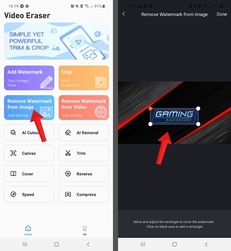 آموزش حذف لوگو از روی ویدیو و عکس با برنامه video eraser - حذف واترمارک