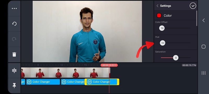 آموزش تغییر رنگ لباس در ویدیو با استفاده از برنامه کاین مستر در گوشی