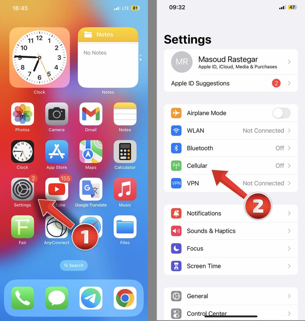 چگونه هات اسپات آیفون را فعال کنیم؟ روشن کردن نقطه اتصال اینترنت